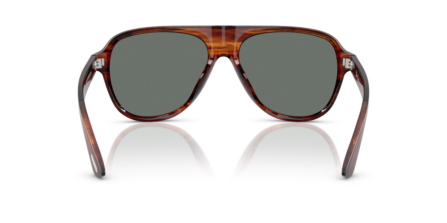 Oliver Peoples Paul Newman Sun with Dark Amber Smoke frame and Blue lenses - Image Nosepads