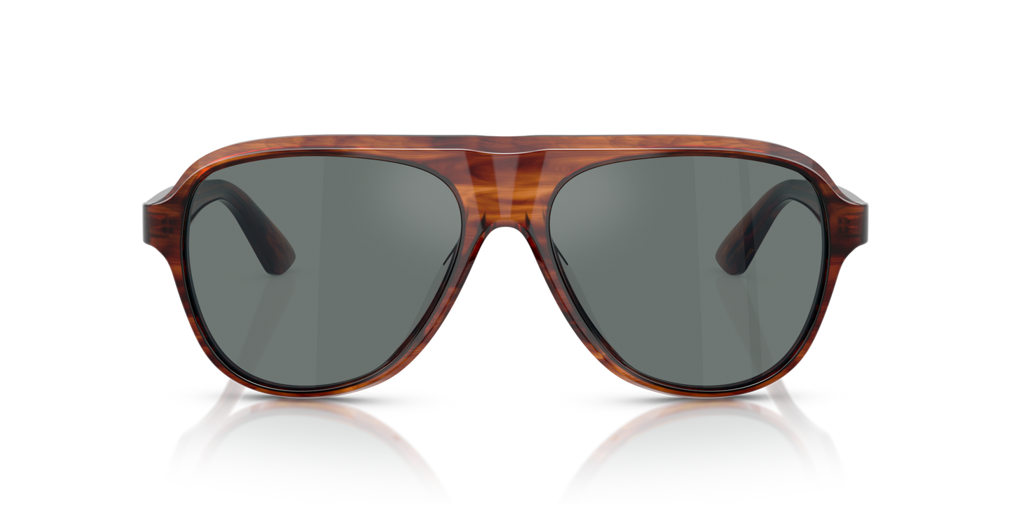 Oliver Peoples Paul Newman Sun avec une monture Fumé Ambre foncé et des verres Bleu - Image Verres