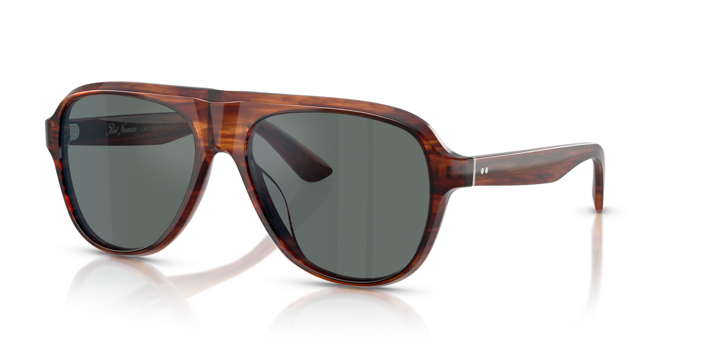 Oliver Peoples Paul Newman Sun with Dark Amber Smoke frame and Blue lenses - Image Pins