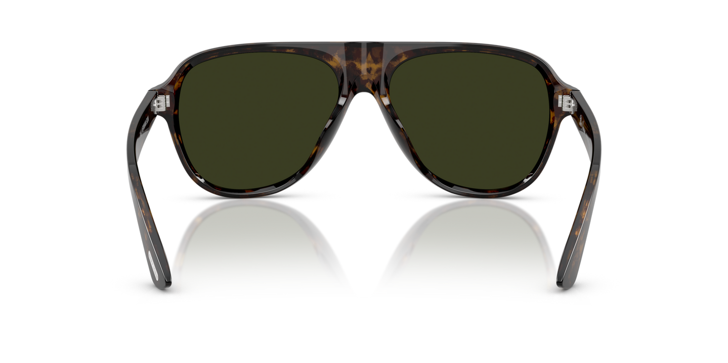 Oliver Peoples Paul Newman Sun with Walnut Tortoise frame and Green lenses - Image Nosepads