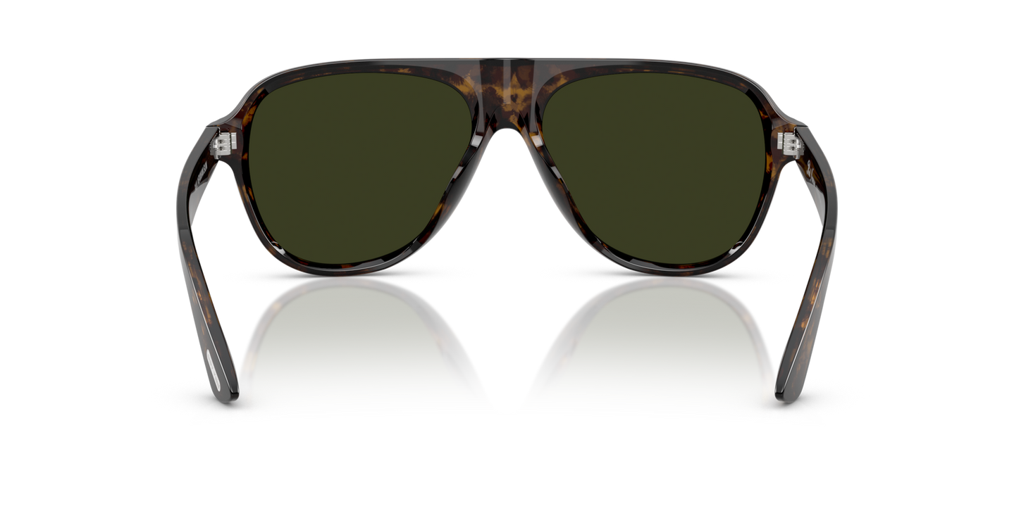 Oliver Peoples Paul Newman Sun with Walnut Tortoise frame and Green lenses - Image Nosepads