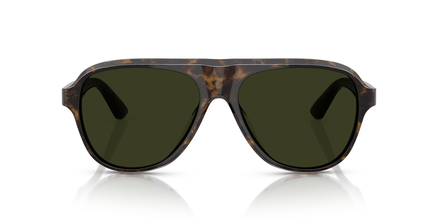 Oliver Peoples Paul Newman Sun with Walnut Tortoise frame and Green lenses - Image Lenses