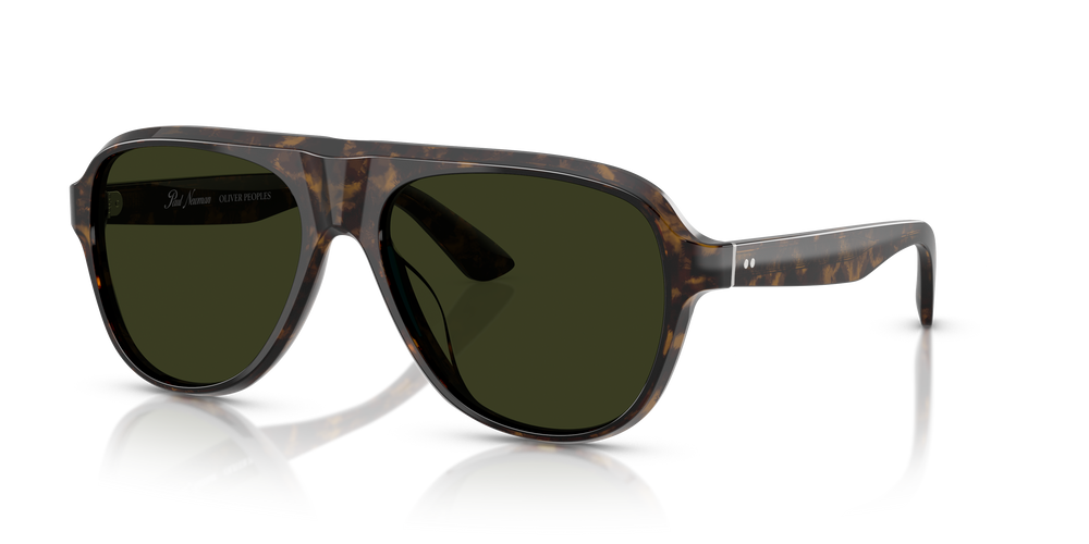 Oliver Peoples Paul Newman Sun with Walnut Tortoise frame and Green lenses - Image 3