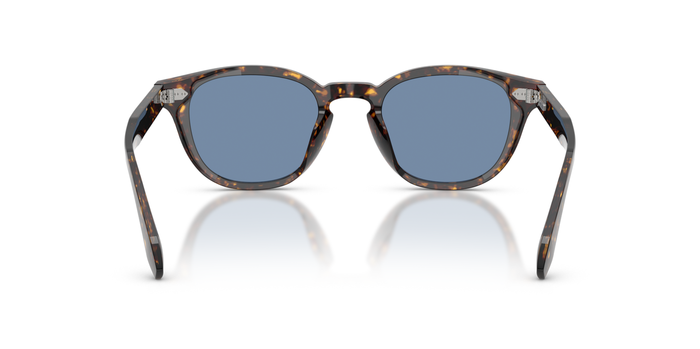 Sie Oliver Peoples N.09 Sun mit Atago Tortoise Gestell und Transparent Gläsern - Bild Stegplättchen