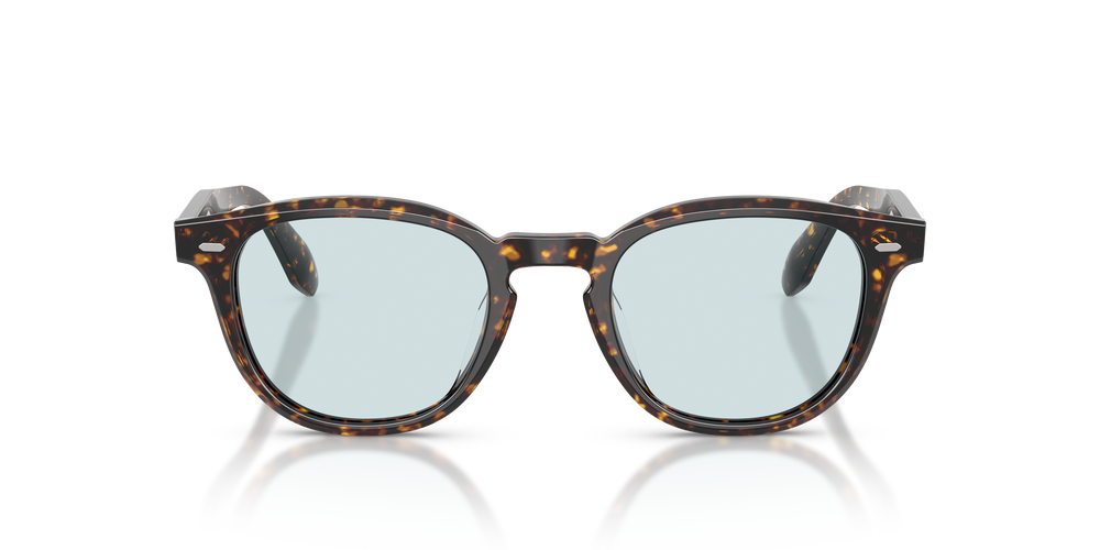 Oliver Peoples N.09 Sun with Atago Tortoise frame and Sky Blue