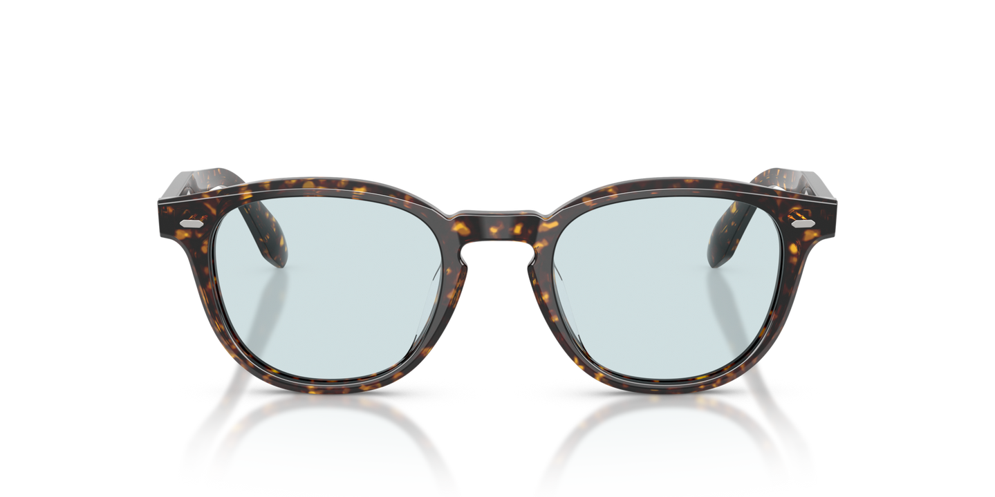 Sie Oliver Peoples N.09 Sun mit Atago Tortoise Gestell und Transparent Gläsern - Bild Material