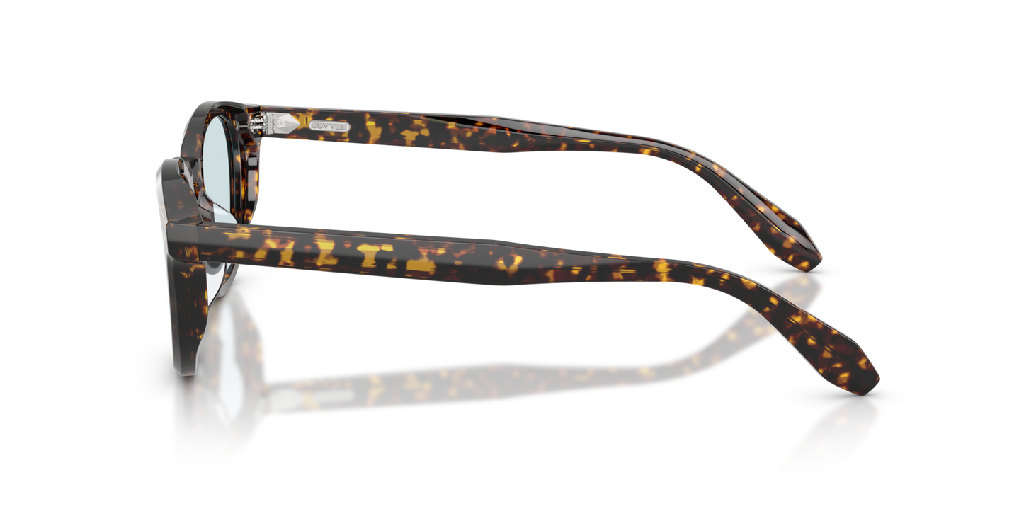 Sie Oliver Peoples N.09 Sun mit Atago Tortoise Gestell und Transparent Gläsern - Bild Bügel