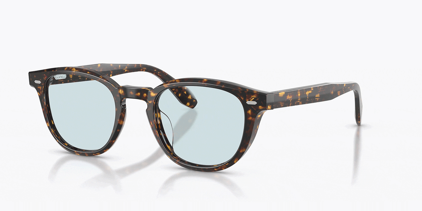 Sie Oliver Peoples N.09 Sun mit Atago Tortoise Gestell und Transparent Gläsern - Bild Einem premium etui