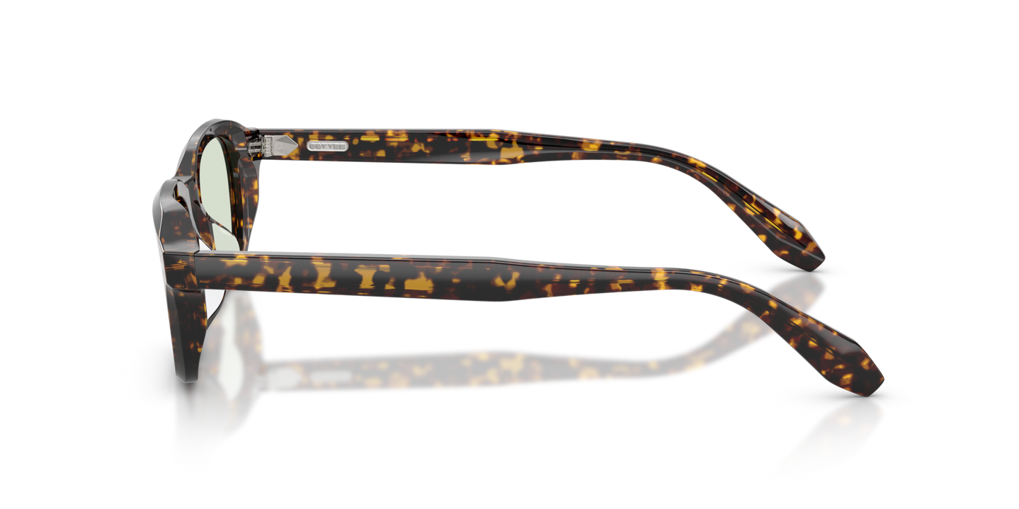 Oliver Peoples N.08 Sun with Atago Tortoise frame and Transparent lenses - Image Corewire