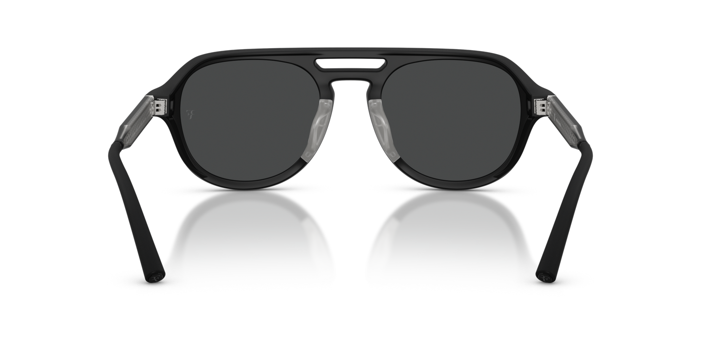Oliver Peoples R-13 avec une monture Semi-Matte Black et des verres Gris - Image Plaquettes de nez