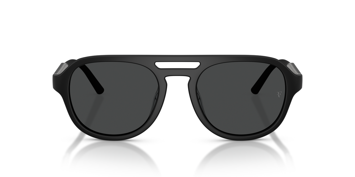 Oliver Peoples R-13 avec une monture Semi-Matte Black et des verres Gris - Image Des matériaux haut de gamme