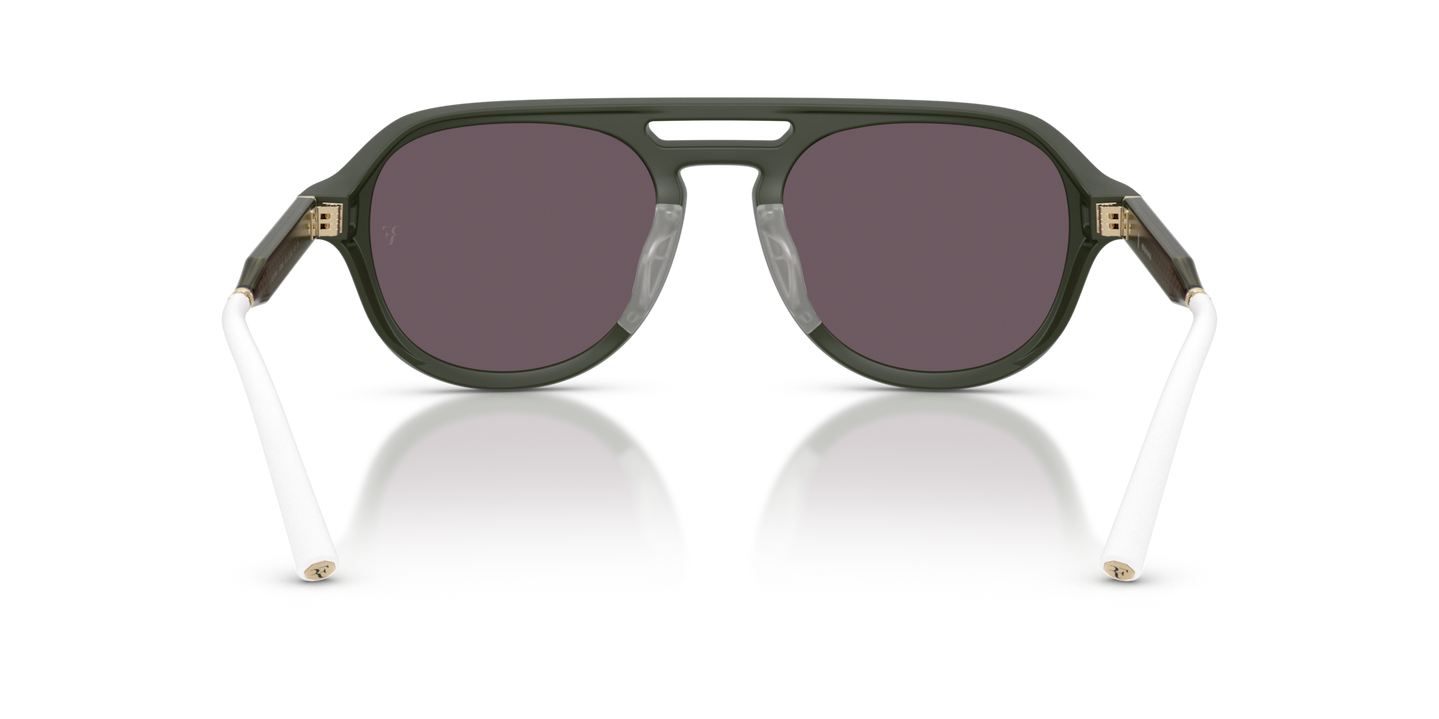 Oliver Peoples R-13 con montura Verde humo semimate y lentes Violeta - Imagen Plaquetas nasales