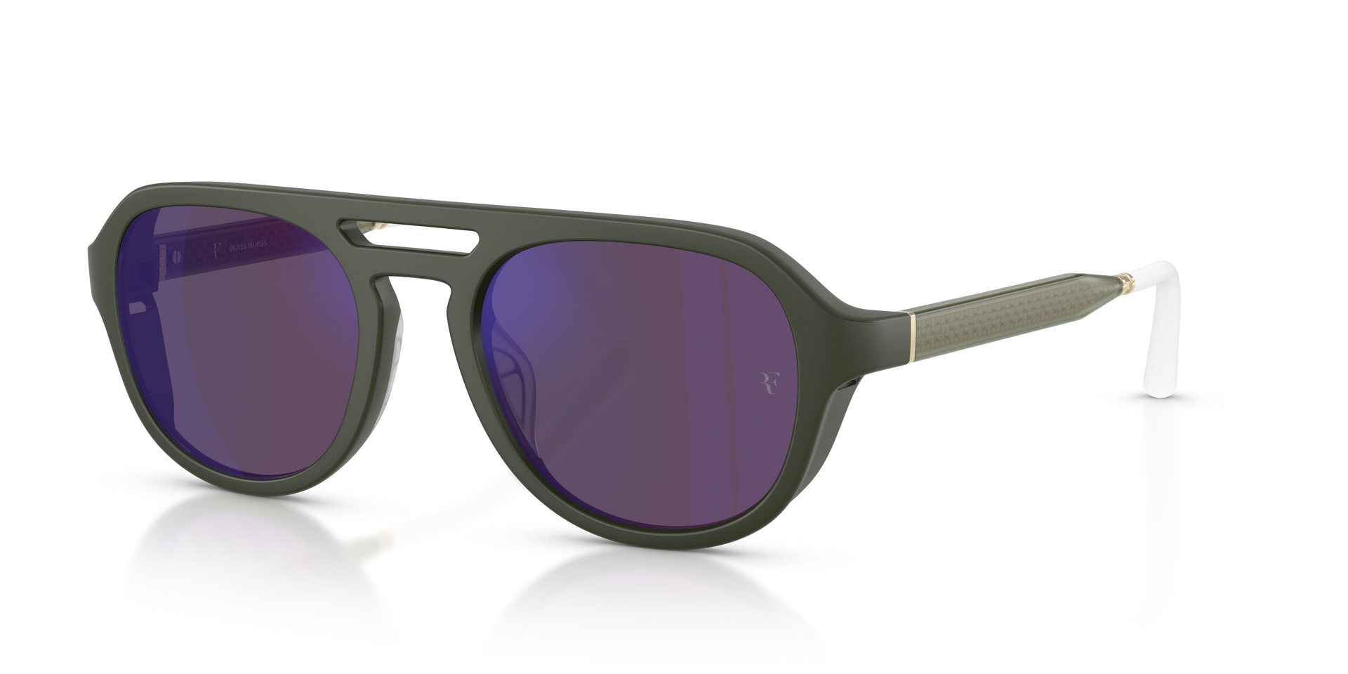 Oliver Peoples R-13 with Semi-Matte Green Smoke frame and Royal