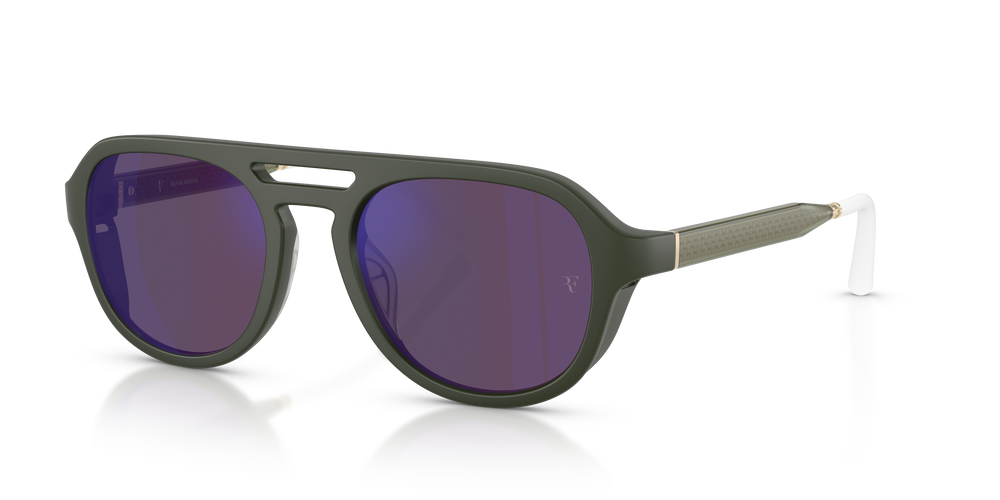 Oliver Peoples R-13 with Semi-Matte Green Smoke frame and Violet lenses - Image 1