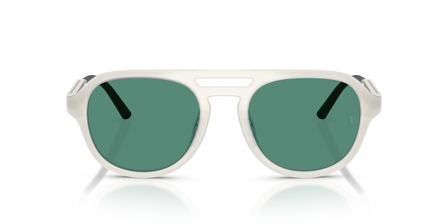 Oliver Peoples R-13 with Warm White frame and Green lenses - Image Premium Material