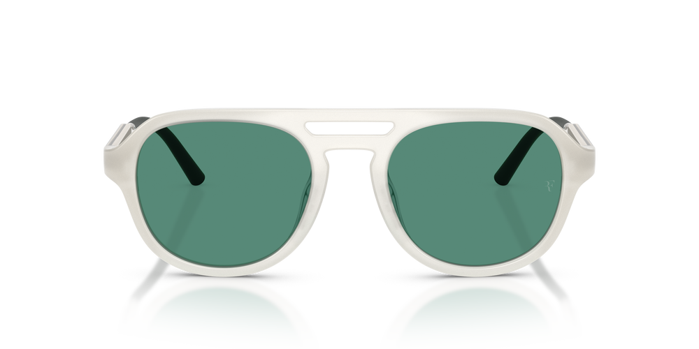 Oliver Peoples R-13 con montatura Bianco Caldo e lenti  Verde - L'immagine 2