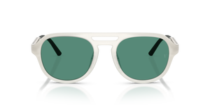 Oliver Peoples R-13 con montatura Bianco Caldo e lenti  Verde - L'immagine 2