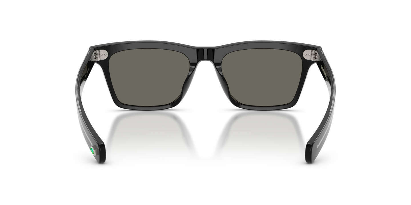 Oliver Peoples M∆estro with Black With Emerald frame and Grey lenses - Image Nosepads