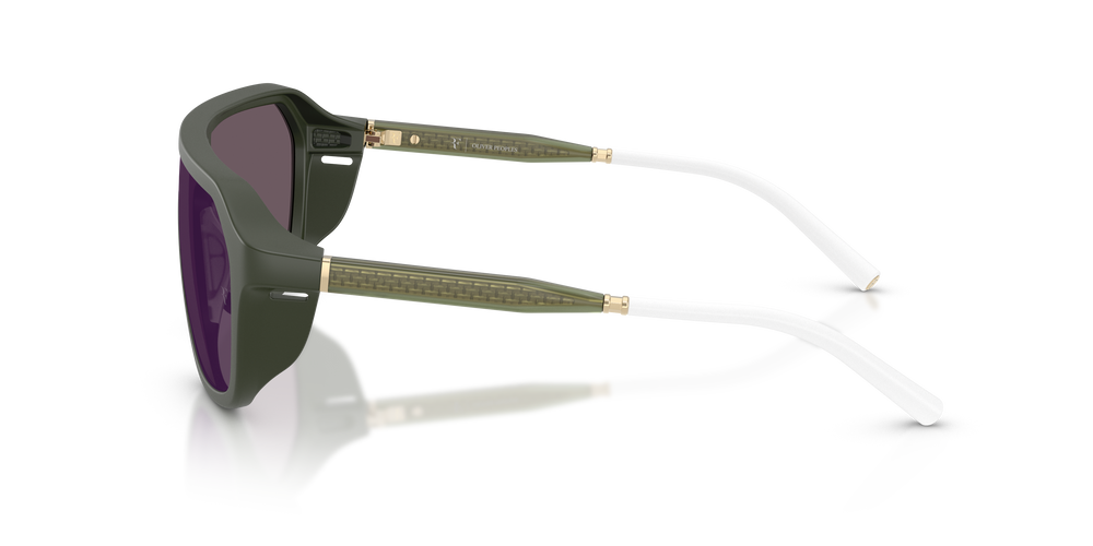 Oliver Peoples R-12 avec une monture Vert fumé semi-mat et des verres Violet - L'image 4