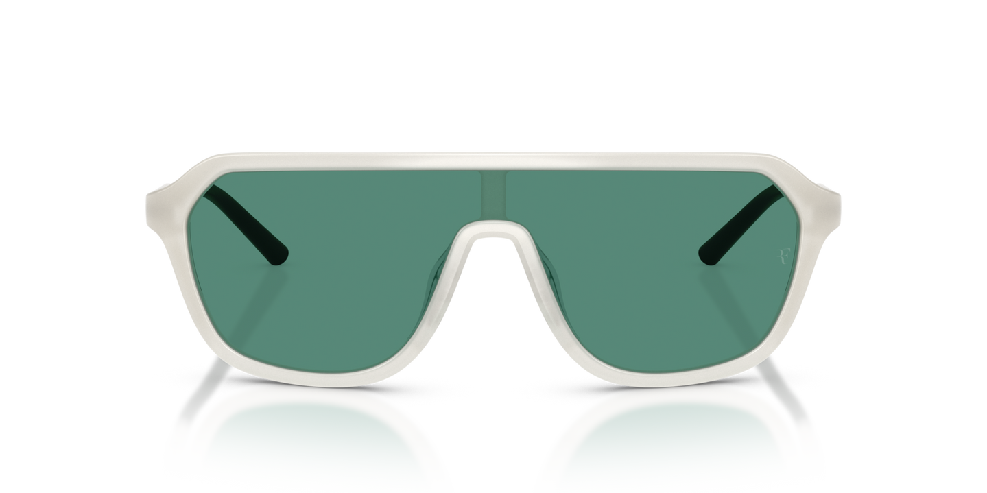 Oliver Peoples R-12 con montatura Bianco Caldo e lenti  Verde - Immagine Lenti ad alte prestazioni