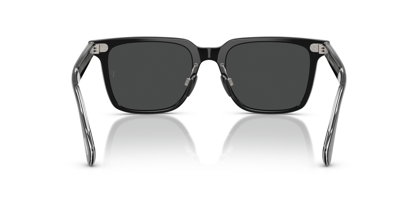 Oliver Peoples Mr. Federer II avec une monture Noir et des verres Gris - Image Plaquettes de nez