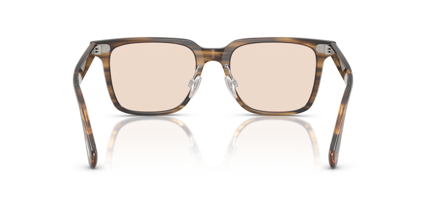 Oliver Peoples Mr. Federer II with Olive Smoke frame and Brown lenses - Image Nosepads