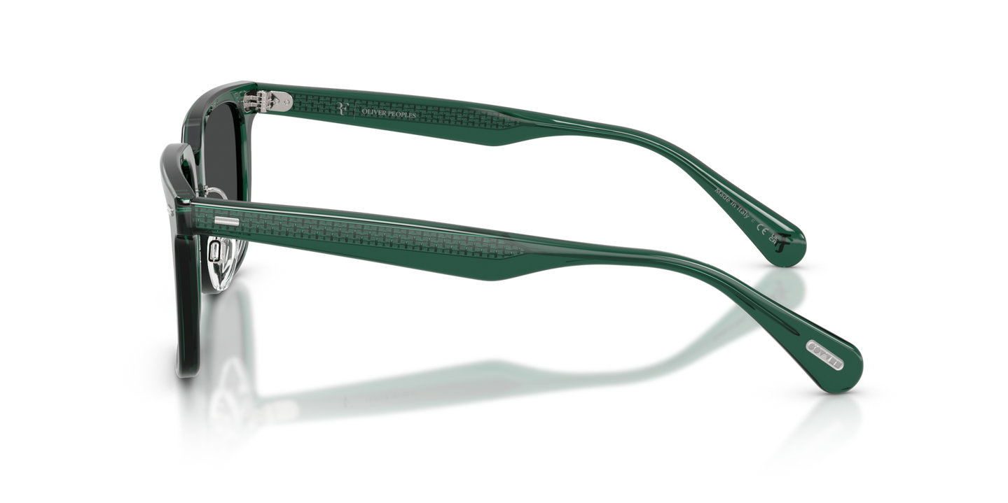 Sie Oliver Peoples Mr. Federer II mit Translucent Dark Teal Gestell und Grau Gläsern - Bild Plättchen