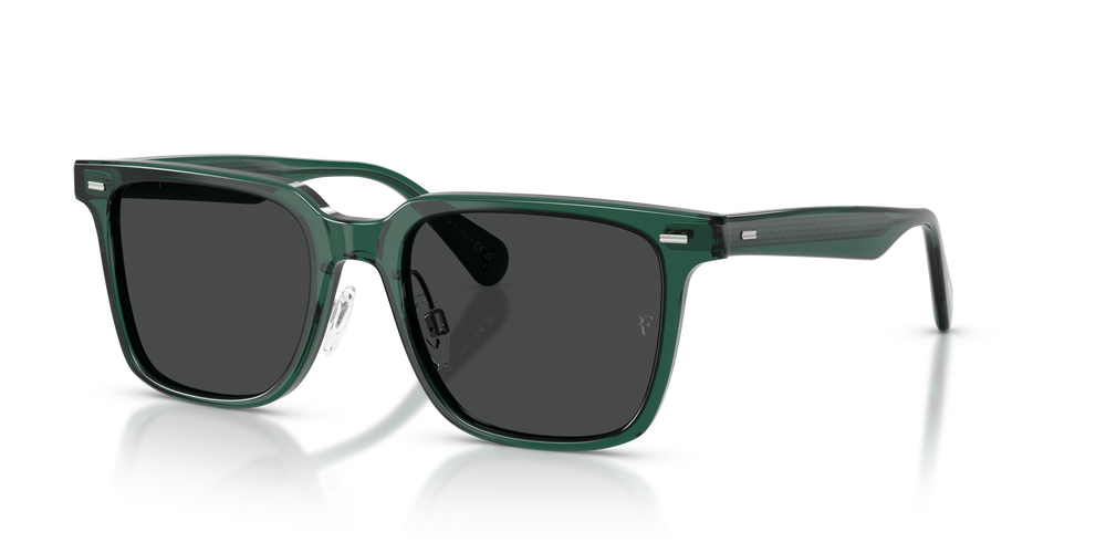 Sie Oliver Peoples Mr. Federer II mit Translucent Dark Teal Gestell und Grau Gläsern - Das Bild 7