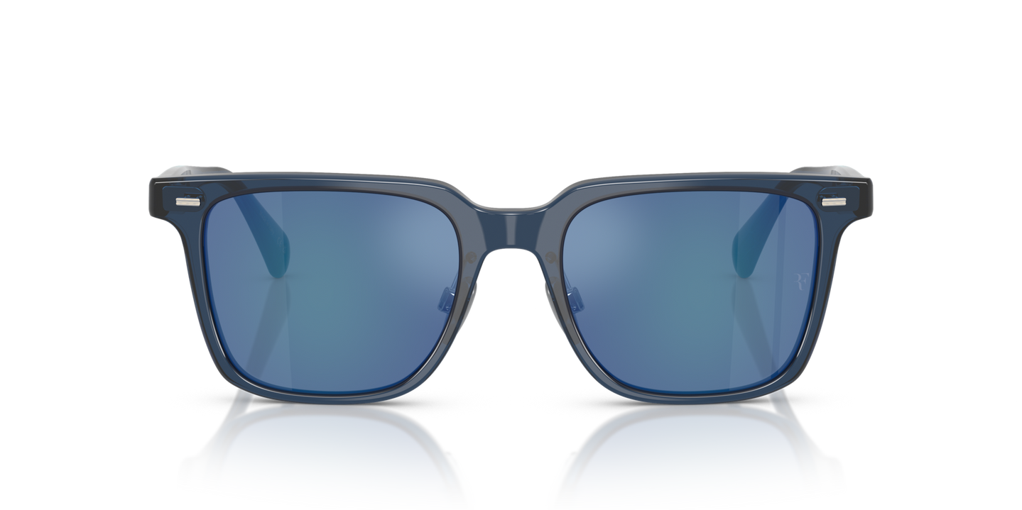 Oliver Peoples Mr. Federer II avec une monture Ash Blue et des verres Bleu - Image Verres performants