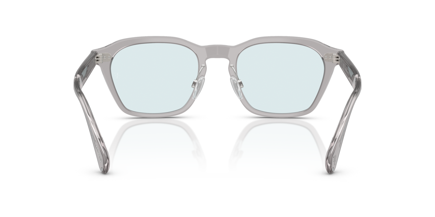 Oliver Peoples R-11 con montura Gris estándar y lentes Azul - Imagen Plaquetas nasales