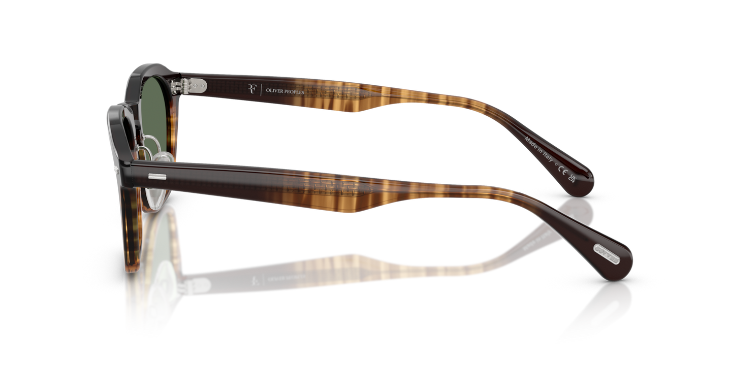 Oliver Peoples R-11 con montatura Cortado e lenti  Verde - Immagine Esclusiva anima metallica con motivo a filigrana