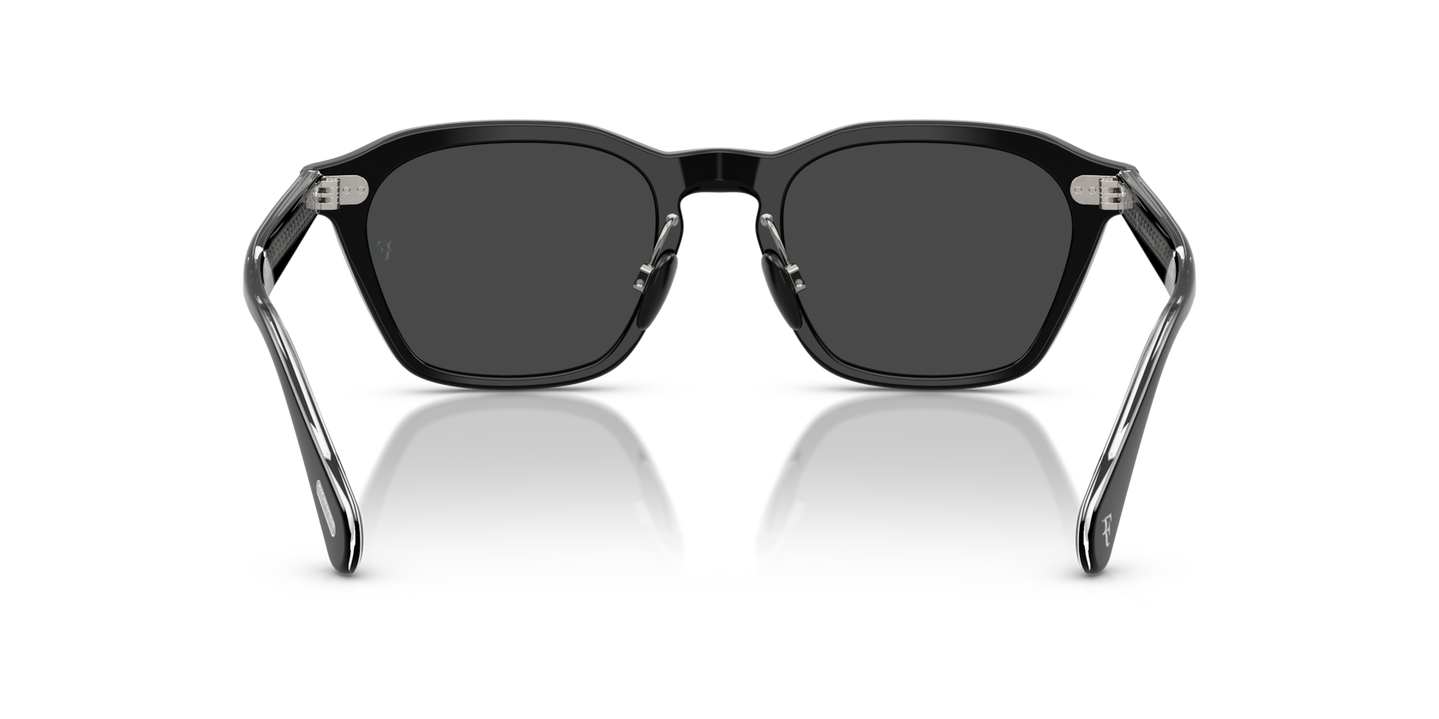 Oliver Peoples R-11 with Black frame and Grey lenses - Image Nosepads