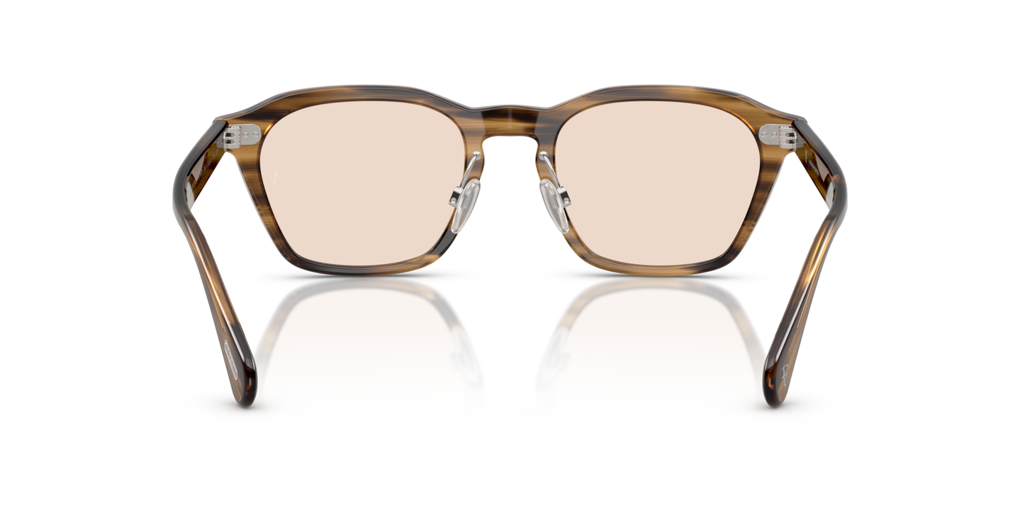 Oliver Peoples R-11 con montatura Verde oliva effetto fumé e lenti  Marrone - Immagine Naselli