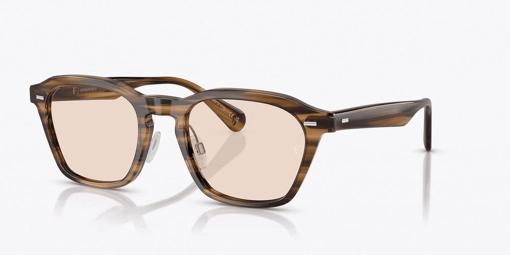 Sie Oliver Peoples R-11 mit Olivgrün Rauch Gestell und Braun Gläsern - Das Bild 5