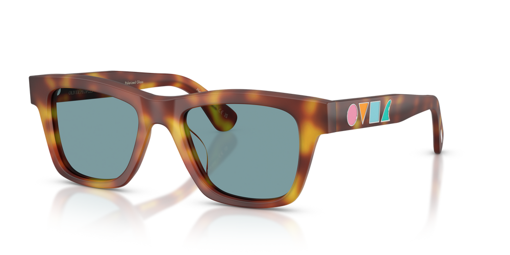 Oliver Peoples Alex Israel with Semi Matte LBR frame and Green lenses - image 3