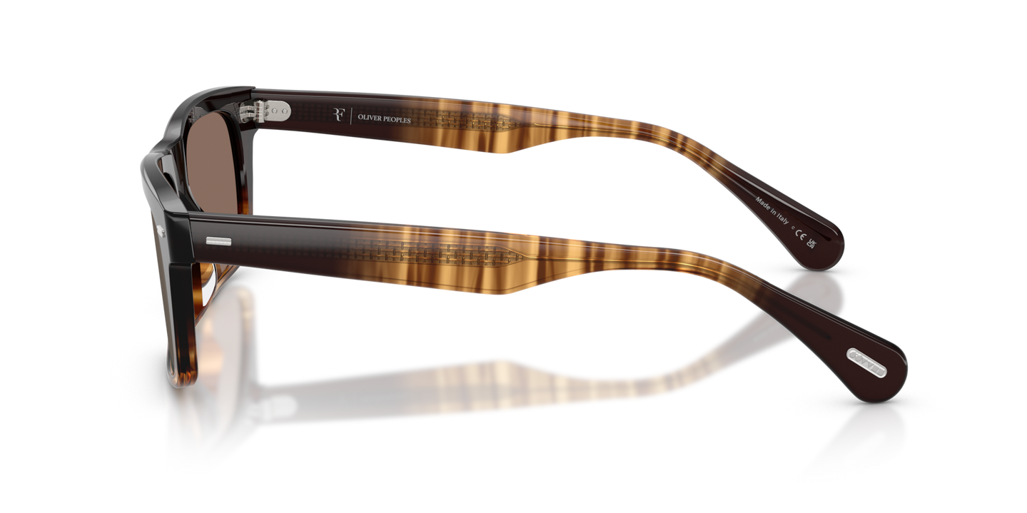 Oliver Peoples R-16 con montura Cortado y lentes Marrón - Imagen Placas