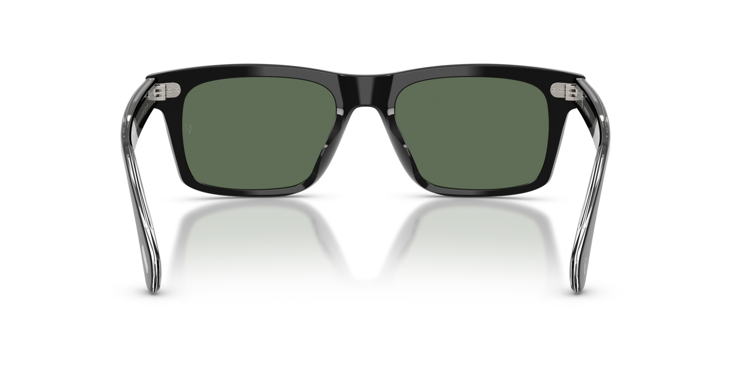 Oliver Peoples R-16 con montura Negro y lentes Verde - Imagen Plaquetas nasales