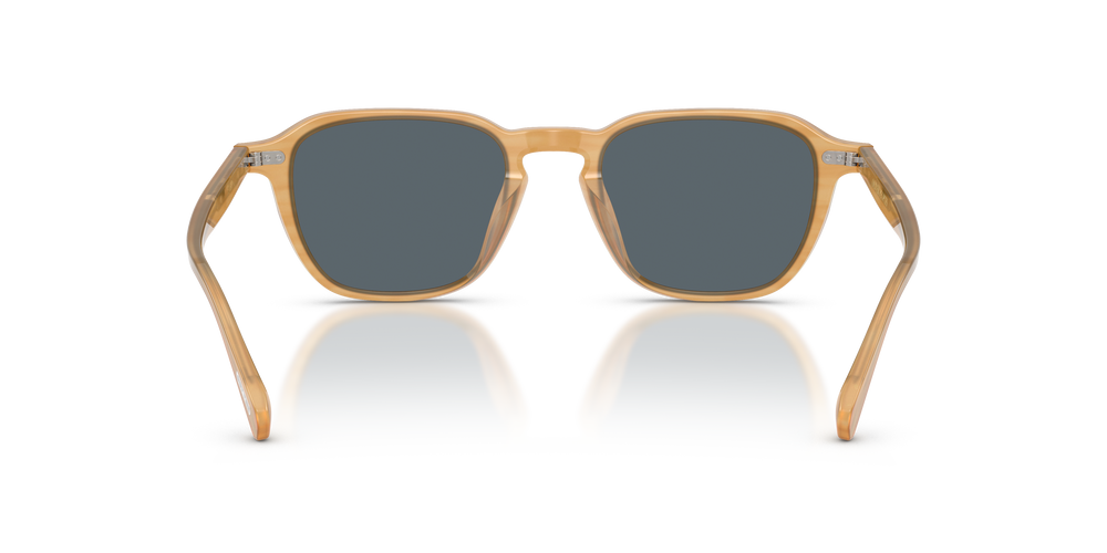 Sie Oliver Peoples Emryn mit Semi-Matte Goldwood Gestell und Blau Gläsern - Das Bild 5