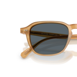Sie Oliver Peoples Emryn mit Semi-Matte Goldwood Gestell und Blau Gläsern - Variant