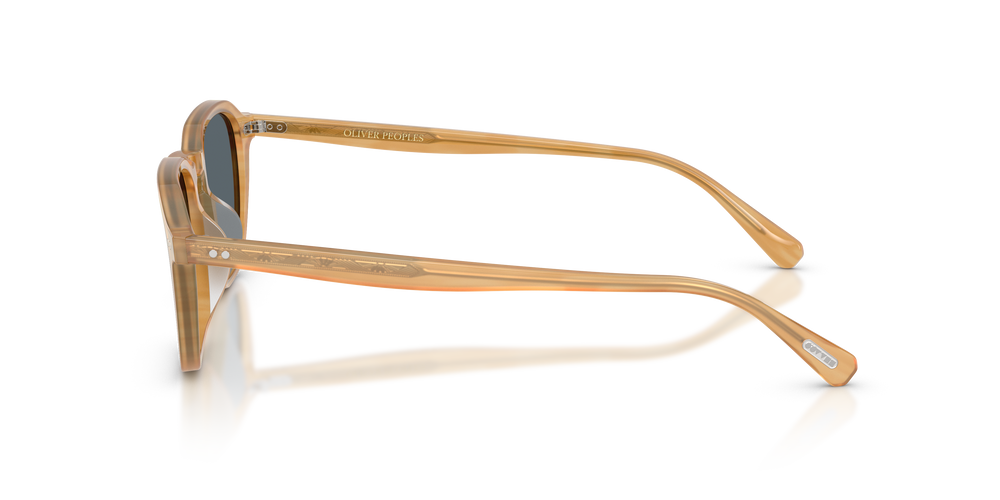 Sie Oliver Peoples Emryn mit Semi-Matte Goldwood Gestell und Blau Gläsern - Das Bild 4