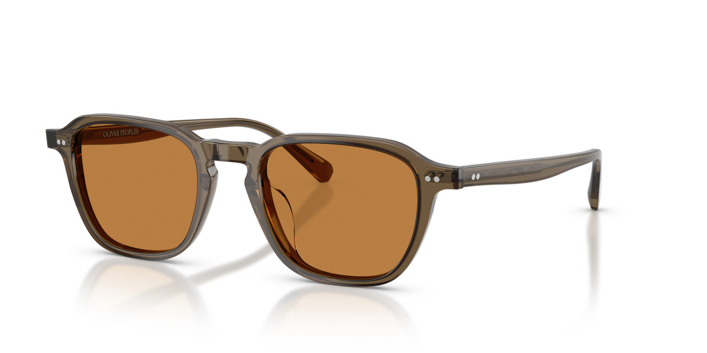 Oliver Peoples Emryn con montura Avellana y lentes Marrón - Imagen Filigrana personalizada en el alambre central