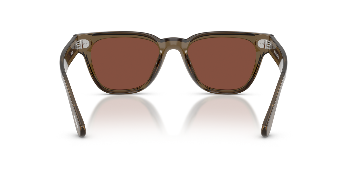 Oliver Peoples Rueny with Hazel frame and Red lenses - Image Nosepads