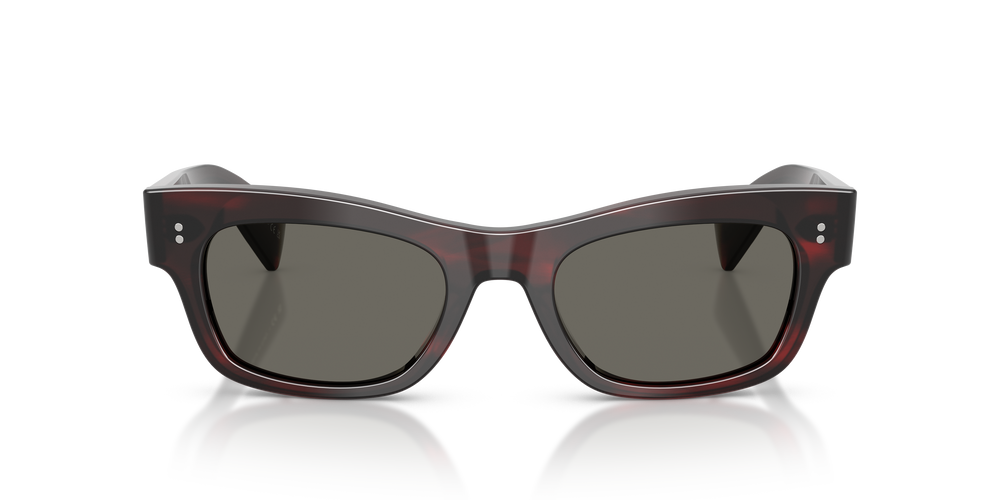 Oliver Peoples Sonia con montura Corteza rojo burdeos y lentes Gris - El 2