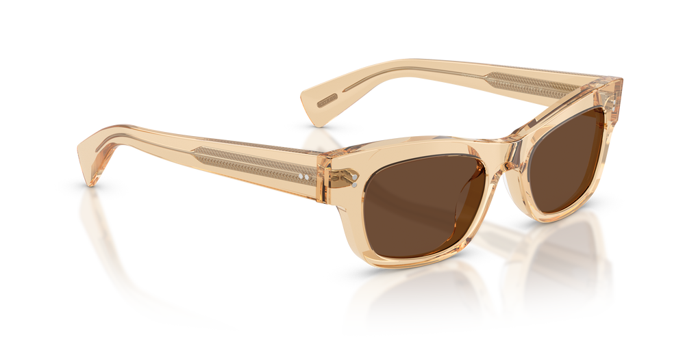Oliver Peoples Sonia avec une monture Champagne et des verres Brun - L'image 3