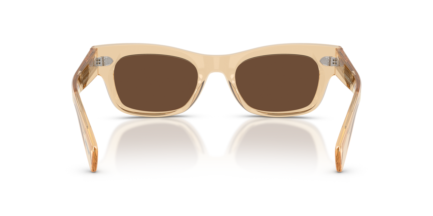 Oliver Peoples Sonia with Champagne frame and Brown lenses - Image Nosepads