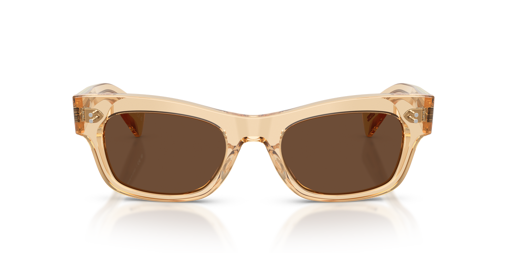 Oliver Peoples Sonia avec une monture Champagne et des verres Brun - L'image 2