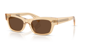 Oliver Peoples Sonia avec une monture Champagne et des verres Brun - L'image 1