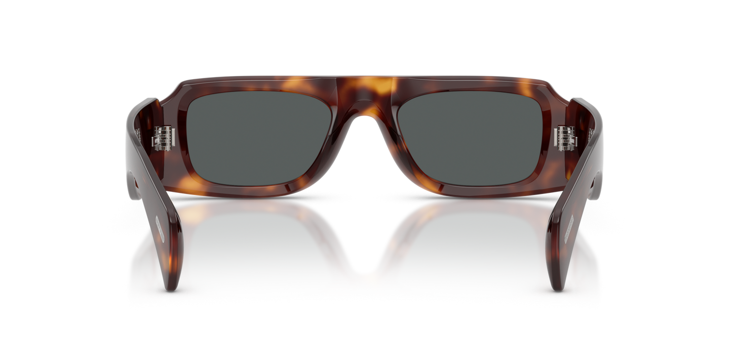 Sie Oliver Peoples Edition 4 mit Mahagoni dunkel Gestell und Grau Gläsern - Bild Stegplättchen