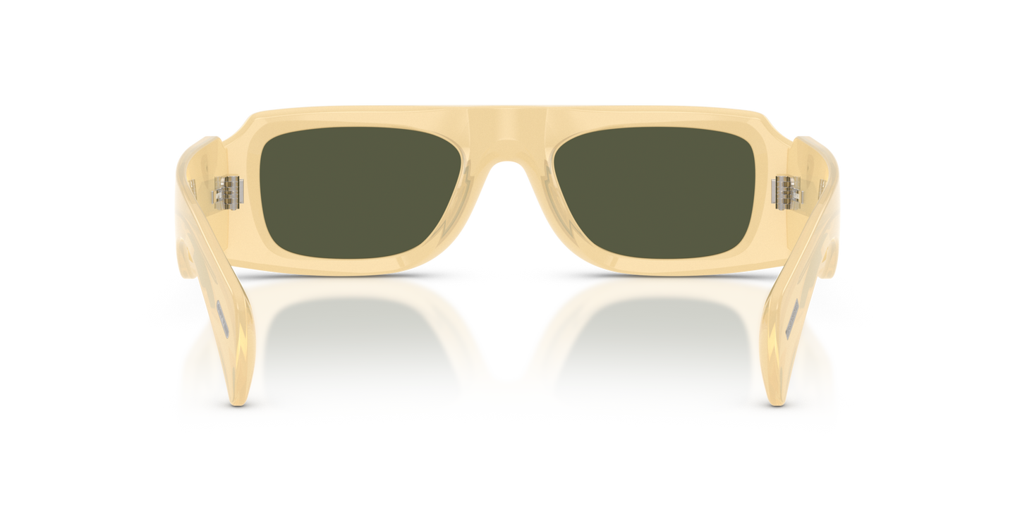Oliver Peoples Edition 4 with Butterscotch frame and Green lenses - Image Nosepads