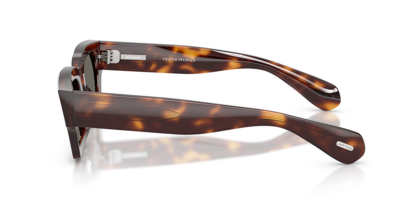 Sie Oliver Peoples Edition 6 mit Mahagoni dunkel Gestell und Grau Gläsern - Bild Gelenk